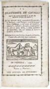 BRÉZÉ, ARGENTERO, Marquis de. Il Dilettante de'' Cavalli. 1795